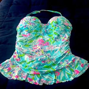 Lilly Pulitzer Carmen ruffle tankini top size 12 NWOT